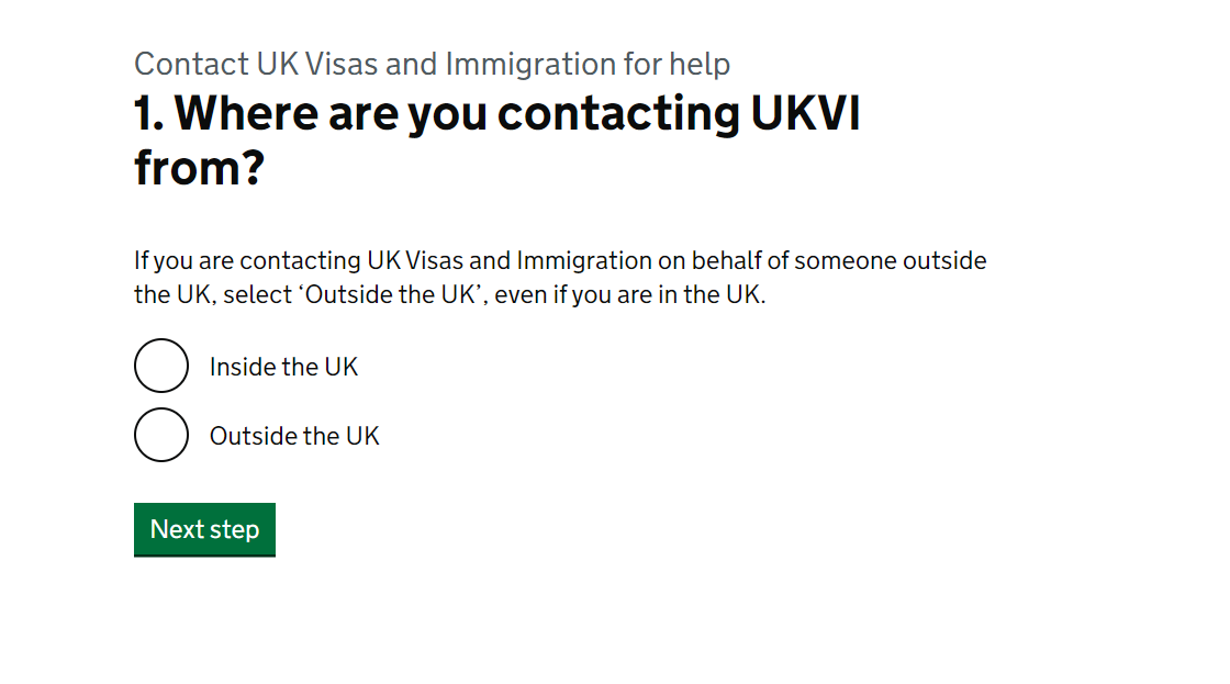 Contact UK Visas and Immigration