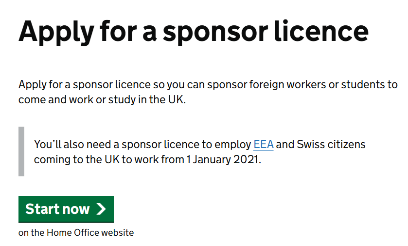 UK Self Sponsorship Visa Route 2025- Requirements, Cost 3 licence sponsor page